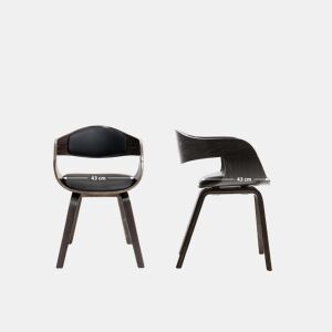 Silla De Visita Kingston Simil cuero Negrogris 46X49X73 cm