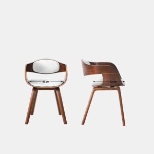 Silla De Visita Kingston Simil cuero Nogalblanco 46X49X73 cm