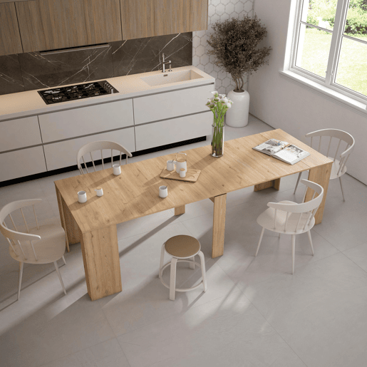 Mesa Consola ExtensÃvel, Cozinha, Sala de jantar, 262x90x77cm, Para 12 pessoas, Mesa de Jantar, Carvalho Mesa Consola ExtensÃvel, Cozinha, Sala de jantar, 262x90x77cm, Para 12 pessoas, Mesa de Jantar, Carvalho