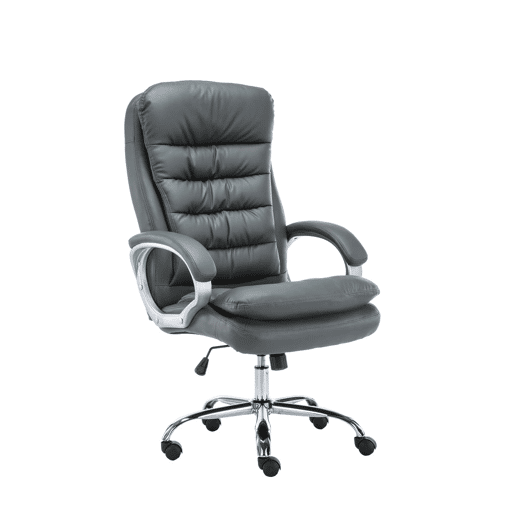 Silla De Oficina Vancouver XXL Simil cuero Gris 77X68X116 cm