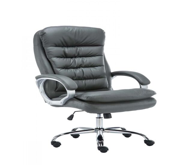 Silla de oficina xxl vancouver simil cuero gris 77x68x116 cm