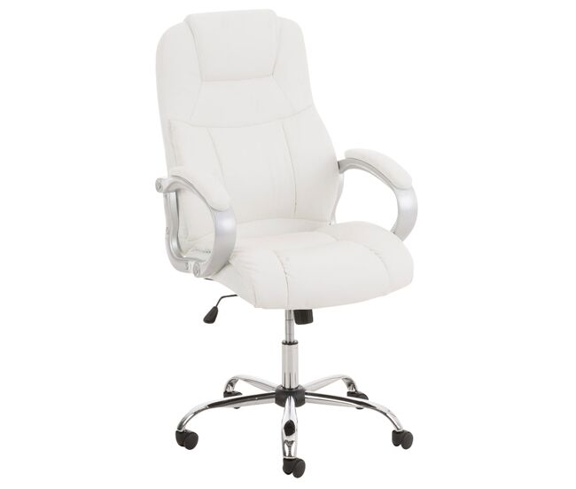 Silla de oficina xxl apoll simil cuero blanco 70x66x113 cm