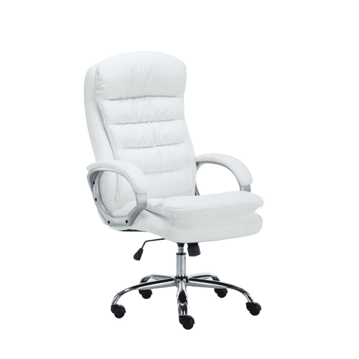 Silla De Oficina Vancouver XXL Simil cuero Blanco 77X68X116 cm