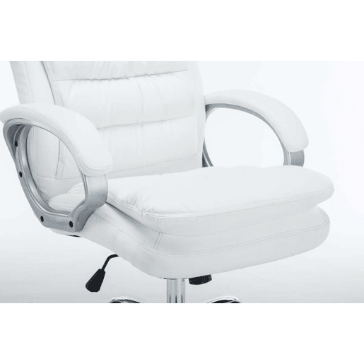 Silla De Oficina Vancouver XXL Simil cuero Blanco 77X68X116 cm