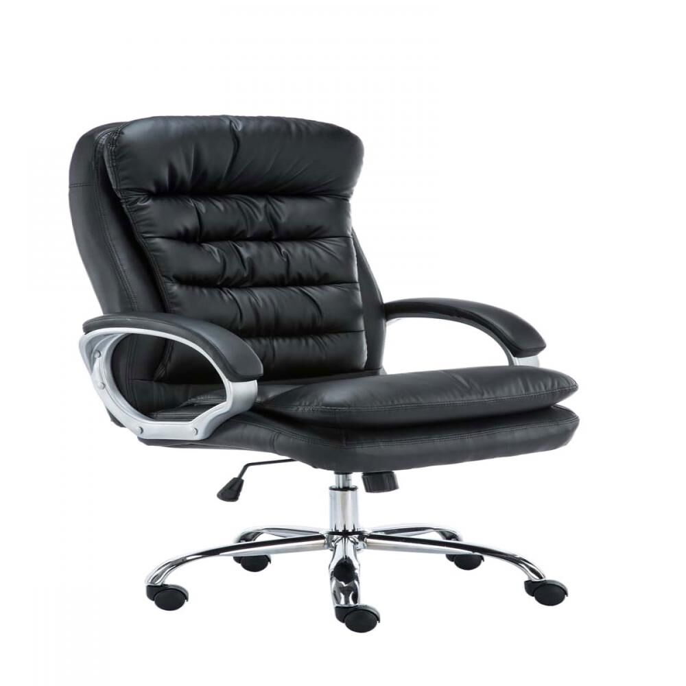 Silla de oficina xxl vancouver simil cuero negro 77x68x116 cm
