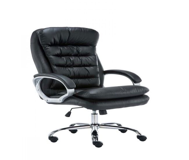 Silla de oficina xxl vancouver simil cuero negro 77x68x116 cm