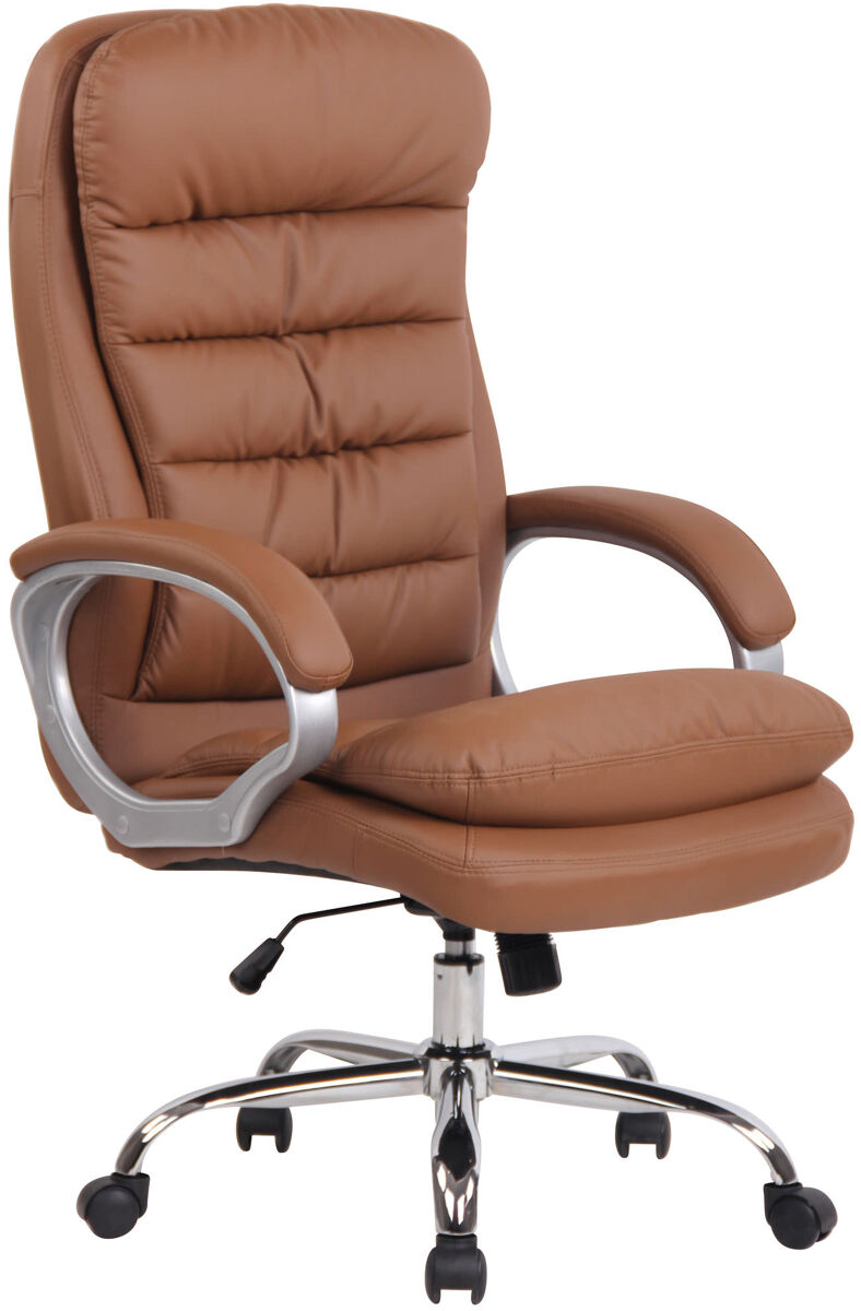 Silla de oficina xxl vancouver simil cuero marrón claro 77x68x116 cm