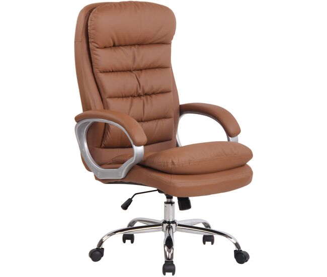 Silla de oficina xxl vancouver simil cuero marrón claro 77x68x116 cm