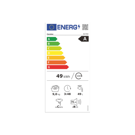 Máquina de lavar Cecotec Bolero DressCode 9800 Inverter 1400 rpm 9 kg