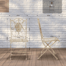 Silla De JardÃn Plegable Sibell Metal Crema antiguo 49X42X91.5 cm