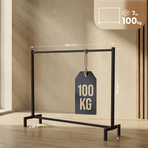 Perchero Melva Metal Negro 38X150X120 cm