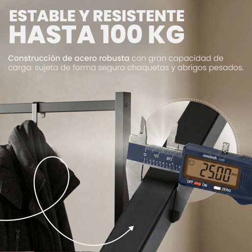 Perchero Melva Metal Negro 38X150X120 cm