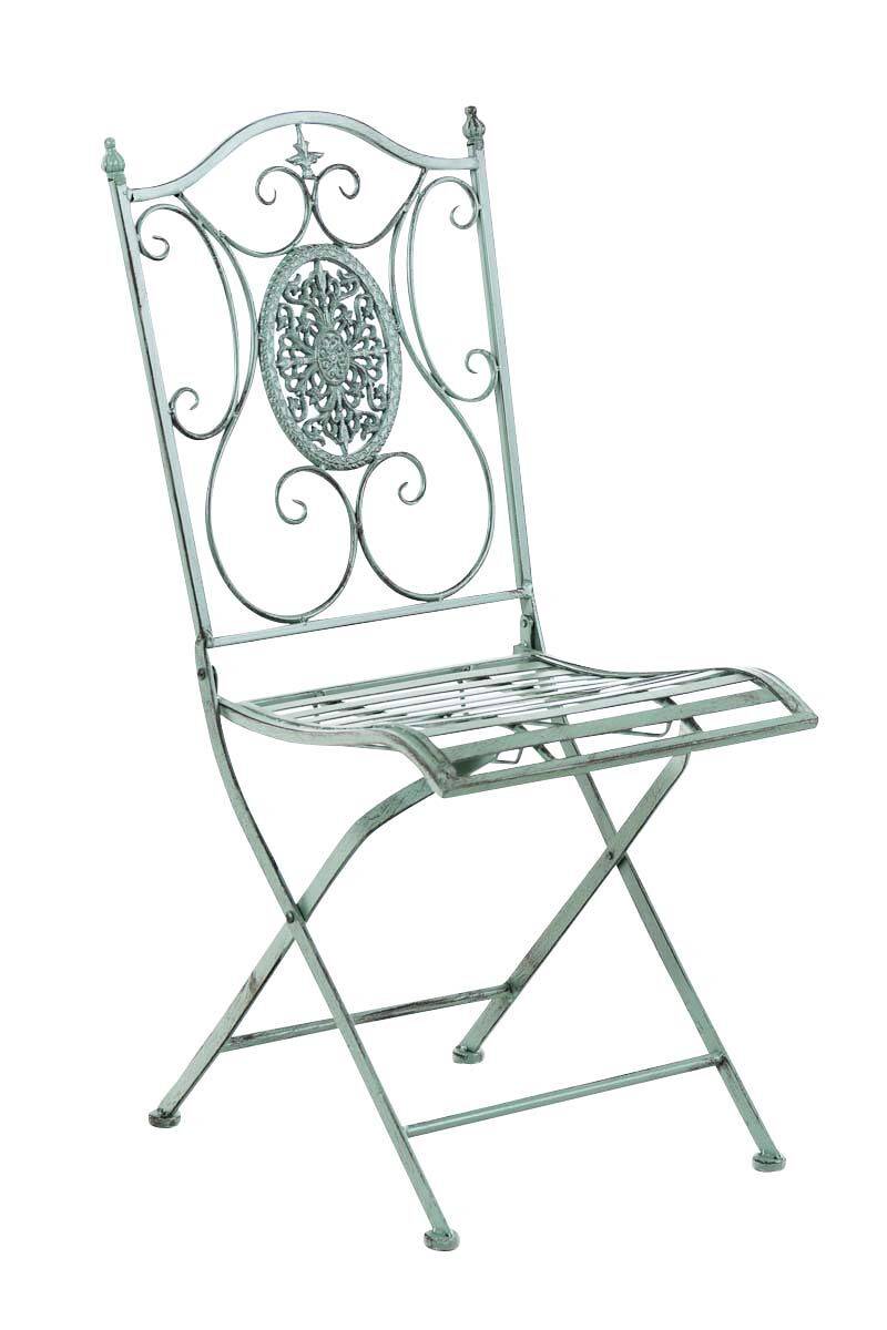 Silla de jardín plegable sibell metal verde antiguo 49x42x91.5 cm
