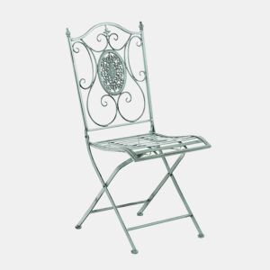 Silla De JardÃn Plegable Sibell Metal Verde antiguo 49X42X91.5 cm