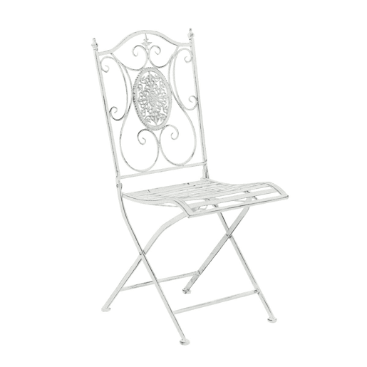 Silla De Jardín Plegable Sibell Metal Blanco antiguo 49X42X91.5 cm