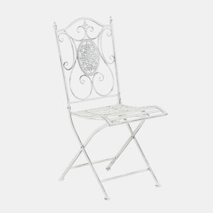Silla De Jardín Plegable Sibell Metal Blanco antiguo 49X42X91.5 cm