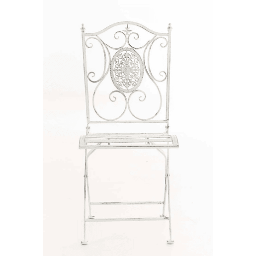 Silla De Jardín Plegable Sibell Metal Blanco antiguo 49X42X91.5 cm
