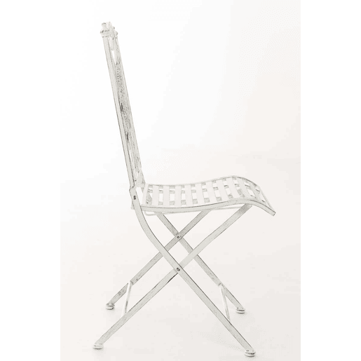 Silla De Jardín Plegable Sibell Metal Blanco antiguo 49X42X91.5 cm