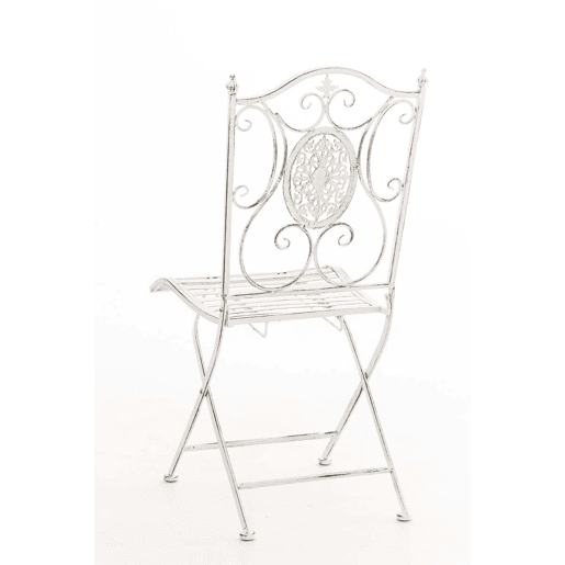 Silla De Jardín Plegable Sibell Metal Blanco antiguo 49X42X91.5 cm