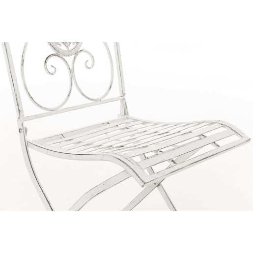 Silla De Jardín Plegable Sibell Metal Blanco antiguo 49X42X91.5 cm
