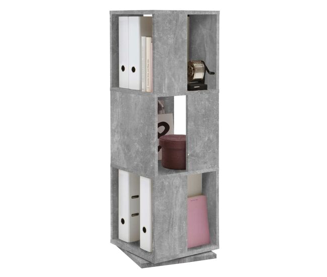 Fmd armario archivador giratorio abierto gris hormigón 34x34x108 cm