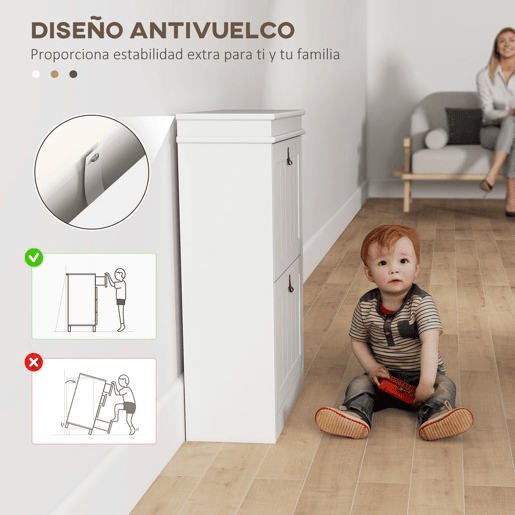 HOMCOM Móvel Sapateira Branco Sapateira Estreita com 2 Portas e Prateleira Ajustável para 10 Pares de Sapatos para Entrada Corredor 54x24x82,5 cm Branco