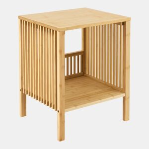Mesa de apoio multifunções Varde com prateleira em bambu 50 x 39 x 33 cm - Cor natural en.casa