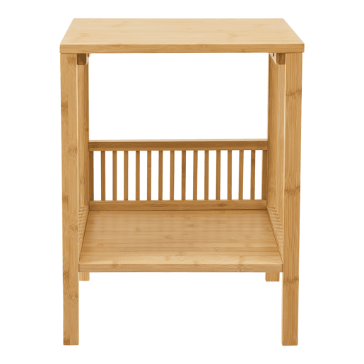 Mesa de apoio multifunções Varde com prateleira em bambu 50 x 39 x 33 cm - Cor natural en.casa