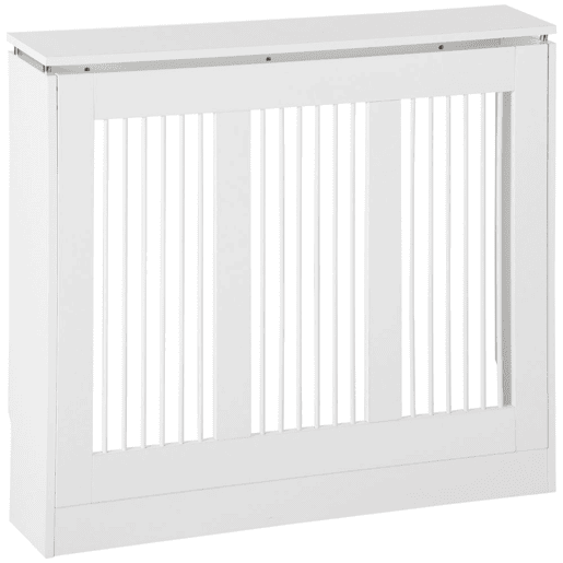 HOMCOM Cobertura de Radiador Branca 90x18x84 cm Cobertura de Radiador de MDF Desenho Moderno para Sala de Estar Dormitório Branco