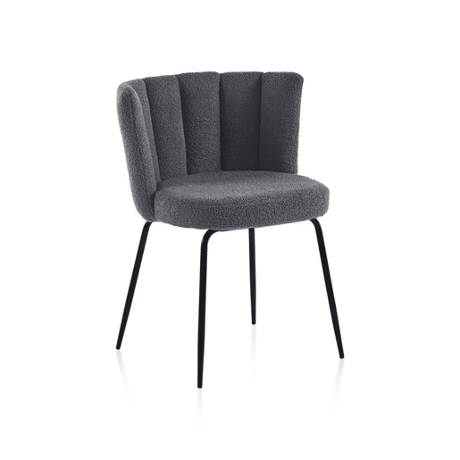 Conjunto de 4 cadeiras de jantar Bodhi Croché cinzento 60 x 79 x 57 cm