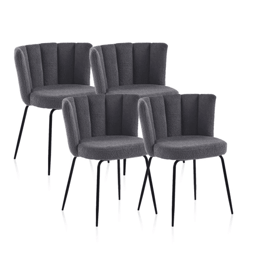 Conjunto de 4 cadeiras de jantar Bodhi Croché cinzento 60 x 79 x 57 cm
