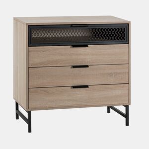 Cômoda Hera 3 gavetas 1 porta cor madeira