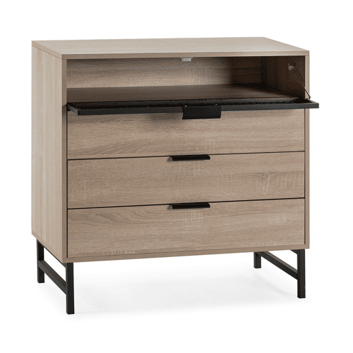 Cômoda Hera 3 gavetas 1 porta cor madeira