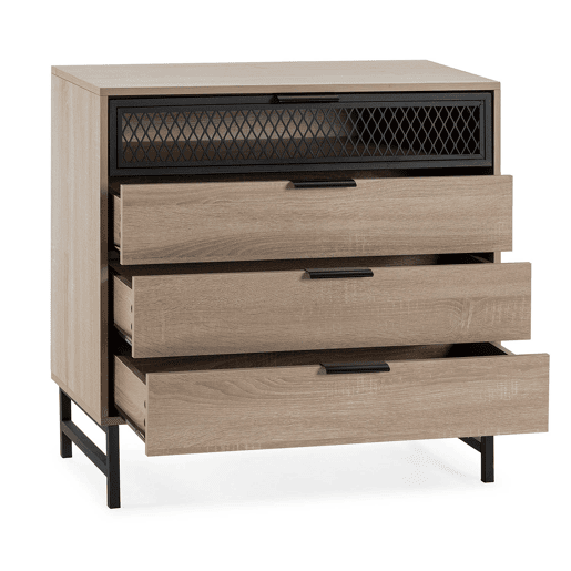 Cômoda Hera 3 gavetas 1 porta cor madeira