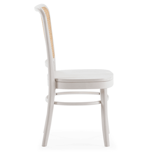 Pack de 2 cadeiras Vesta em Branco, Madeira Maciça e Rattan Natural