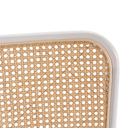 Pack de 2 cadeiras Vesta em Branco, Madeira Maciça e Rattan Natural
