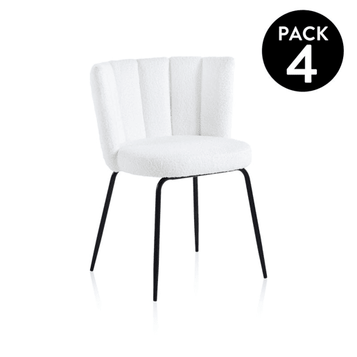 Conjunto de 4 cadeiras de jantar Bodhi Croché na neve 60 x 79 x 57 cm
