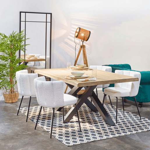 Conjunto de 4 cadeiras de jantar Bodhi Croché na neve 60 x 79 x 57 cm