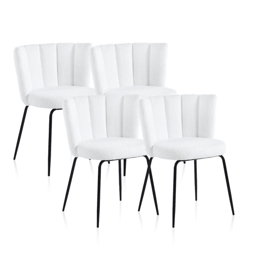 Conjunto de 4 cadeiras de jantar Bodhi Croché na neve 60 x 79 x 57 cm