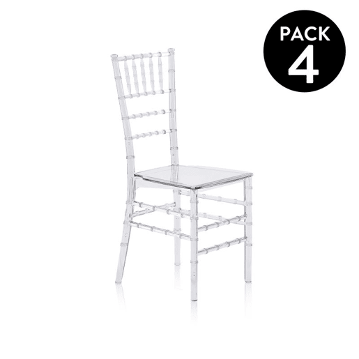 Conjunto de 4 cadeiras de jantar Tyra Transparente 46,5 x 88,5 x 38,5 cm