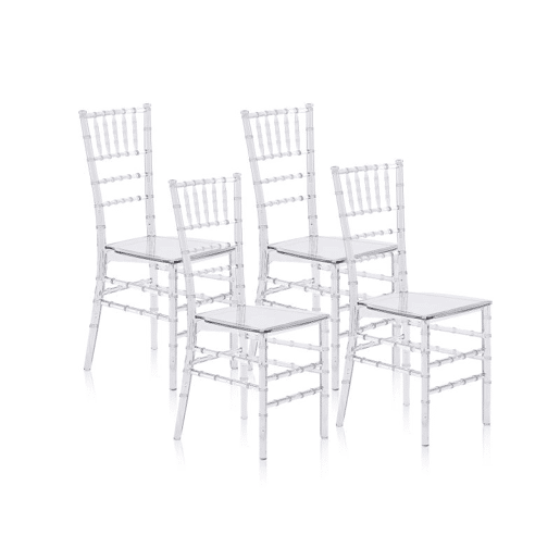 Conjunto de 4 cadeiras de jantar Tyra Transparente 46,5 x 88,5 x 38,5 cm