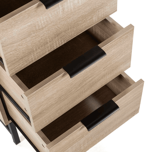 Cômoda alta Hera 4 gavetas 1 porta cor madeira