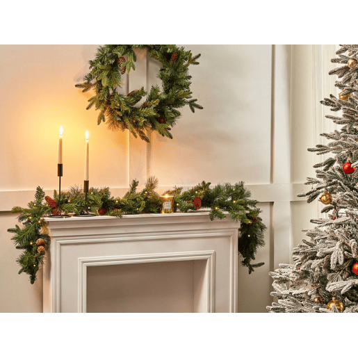 Guirlanda de Natal verde com iluminação LED 180 cm KAMERUN