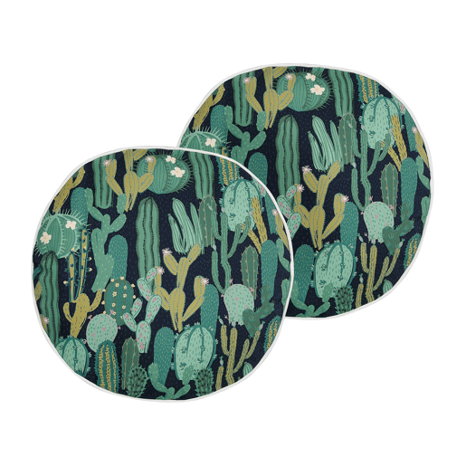 Conjunto de 2 almofadas de jardim BUSSANA Padrão de plantas 40 x 40 cm Verde