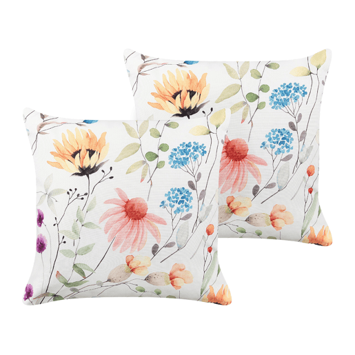 Conjunto de 2 almofadas de jardim MONESI Padrão floral 45 x 45 cm Multicolor