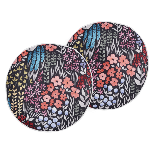 Conjunto de 2 almofadas de jardim CASTELARO Padrão floral 40 x 40 cm Multicolor