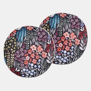 Conjunto de 2 almofadas de jardim CASTELARO Padrão floral 40 x 40 cm Multicolor
