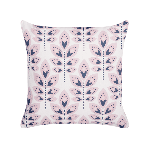 Conjunto de 2 almofadas de jardim TORRETTA Padrão de plantas 45 x 45 cm Branco creme
