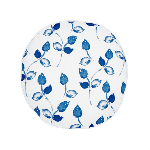 Conjunto de 2 almofadas de jardim TORBORA Padrão de plantas 40 x 40 cm Branco Azul