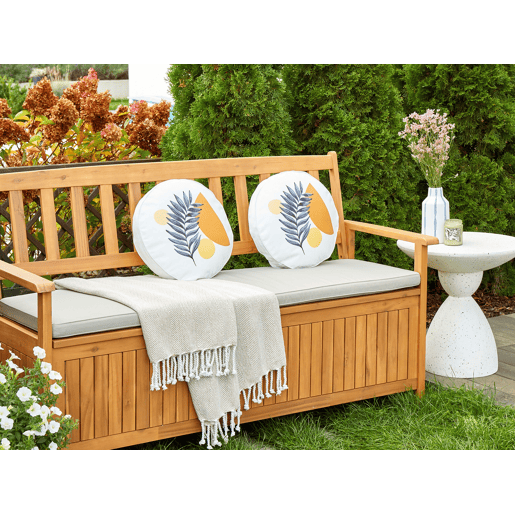 Conjunto de 2 almofadas de jardim VIOZENE Padrão de plantas 40 x 40 cm Branco